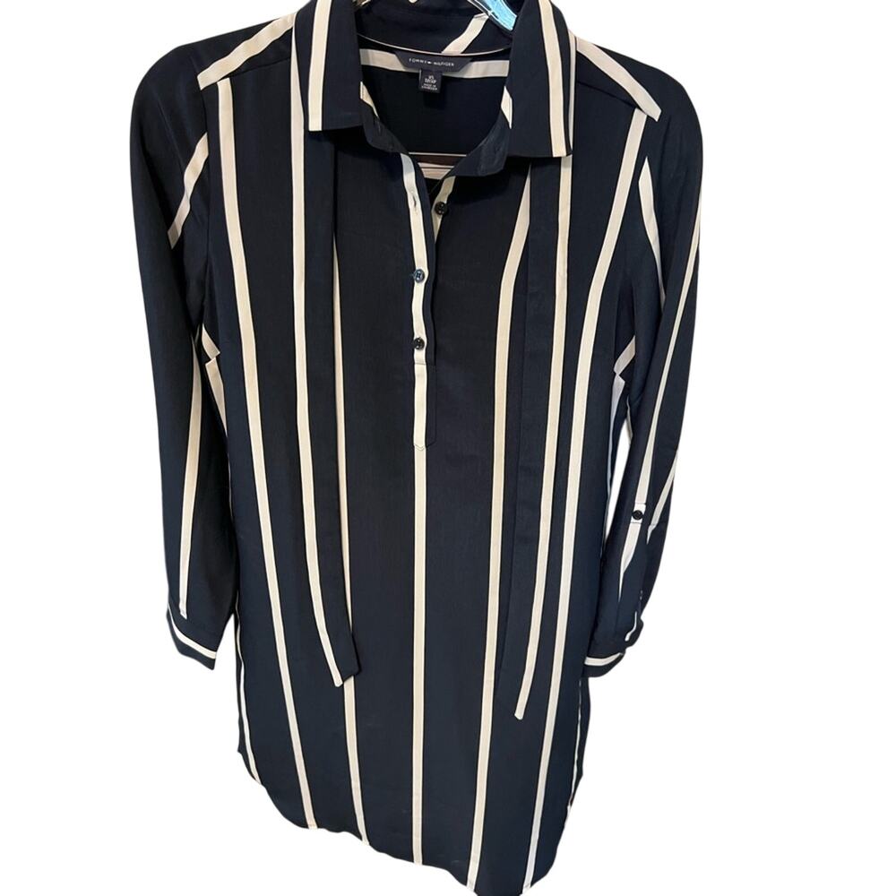 Tommy Hilfiger Navy Striped Dress XS Corpcore Officecore Office Siren